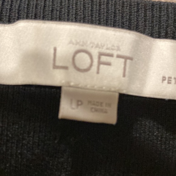 Ann Taylor LOFT Sweater Knit Dress Women Size Medium Black & White Stripe Large - Picture 3 of 9